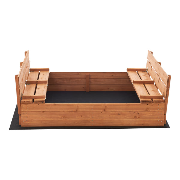 Sandlåda Campillos 23,5x118x114 cm med lock / bänk [en.casa]