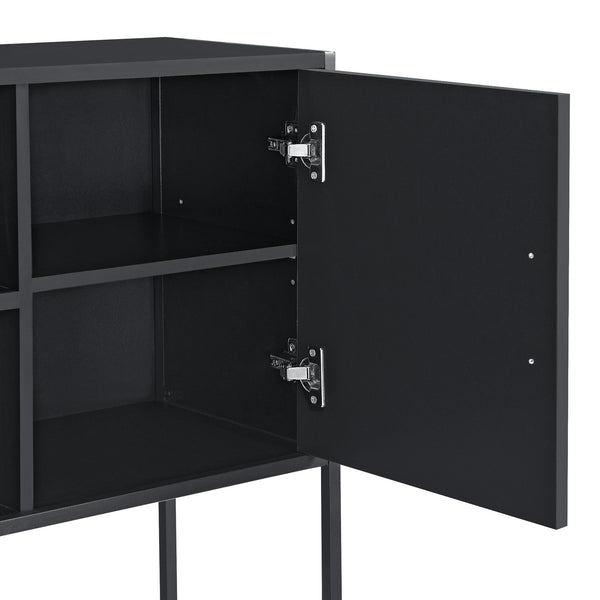 Avlastningsbord Motala metall svart 90x108,5x30cm [en.casa] 