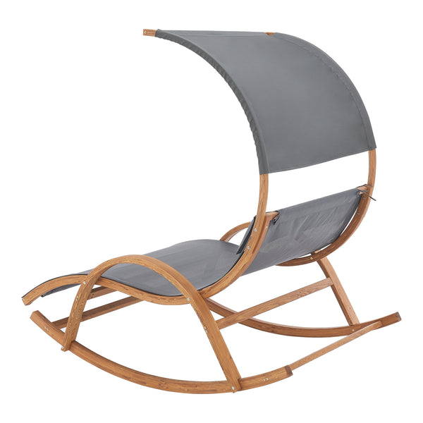 Gungande solsäng Kasos 181x135x190 cm lärk [en.casa]