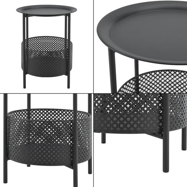 Sidobord Kruibeke 45xØ35 cm metall [en.casa]