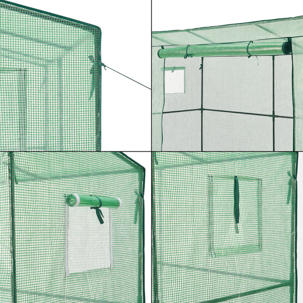 Växthus Vlaardingen 198x78x200cm Grönt [en.casa]