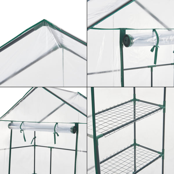 Växthus Hoorn 140x73x195 cm [en.casa]