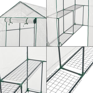 Växthus Oosterhout 120x186x190 cm [en.casa] 