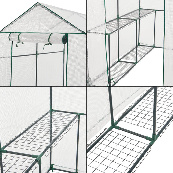 Växthus Oosterhout 120x186x190 cm [en.casa] 