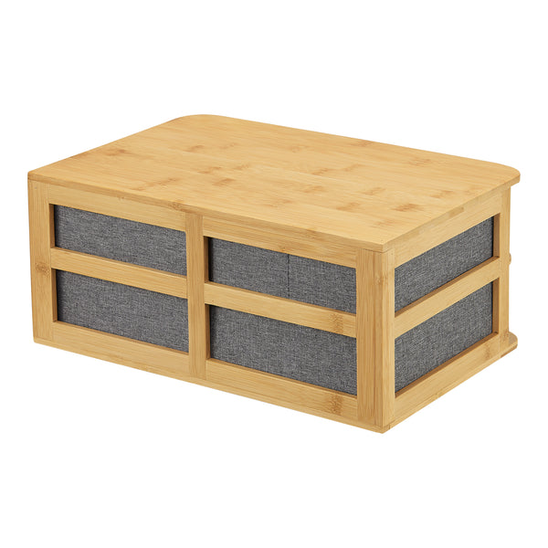 Skrivbordsbyrå Mäntsälä med 3 lådor 15x35x23 cm grå [en.casa] 