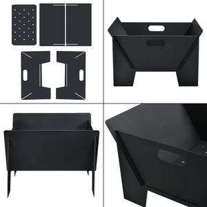 Eldfat Eidskog eldstad 28,5x46x40 cm metall svart [casa.pro] 