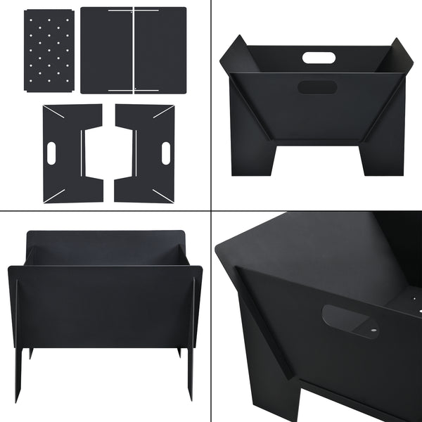 Eldfat Eidskog eldstad 28,5x46x40 cm metall svart [casa.pro] 
