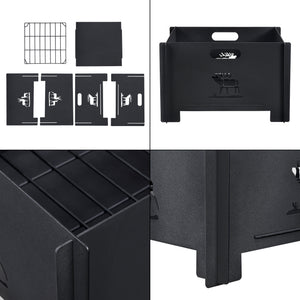 Eldfat Etnedal eldstad 25x40x40 cm metall svart [casa.pro] 