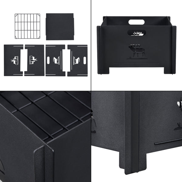 Eldfat Etnedal eldstad 25x40x40 cm metall svart [casa.pro] 