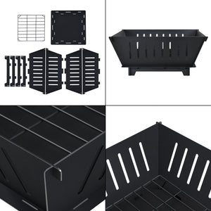 Eldfat Fedje eldstad 25x55x55 cm metall svart [casa.pro] 