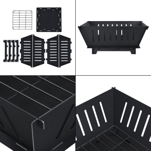 Eldfat Fedje eldstad 25x55x55 cm metall svart [casa.pro] 