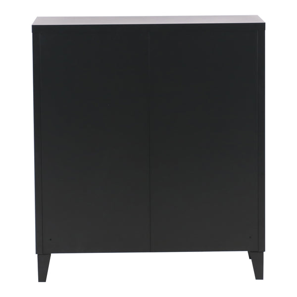 Kontorsskåp Oripää 90x80x33 cm stål svart matt [en.casa]