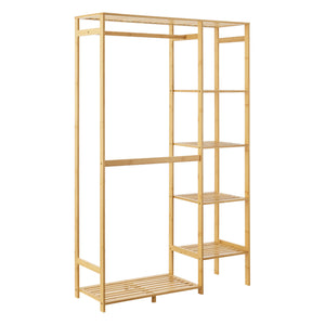 Klädhängare Eurajoki 139x100x40 cm bambu natur [en.casa]