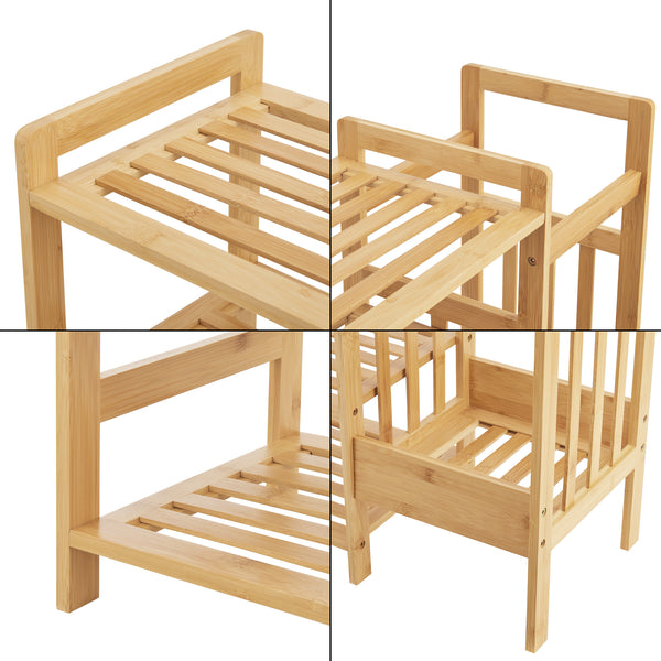 Skohylla Eckerö med paraplyställ bambu 64x72x27 cm [en.casa]