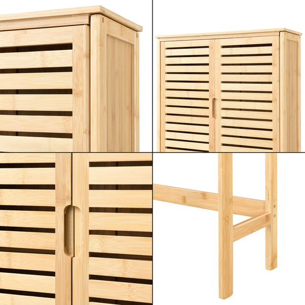 Badrumshylla Geta 170x66x23 cm bambu [en.casa]