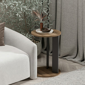 Frederiksberg sidobord 64x34 cm valnötslook / antracit [en.casa]