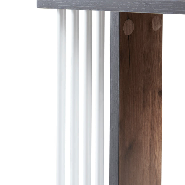 Haarby sidobord med 4 hjul 42x50x24 cm ekutseende [en.casa]