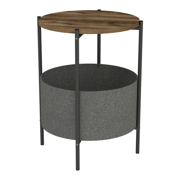Sidobord Hofors 60x43cm antracit/ek-look, antik [en.casa]