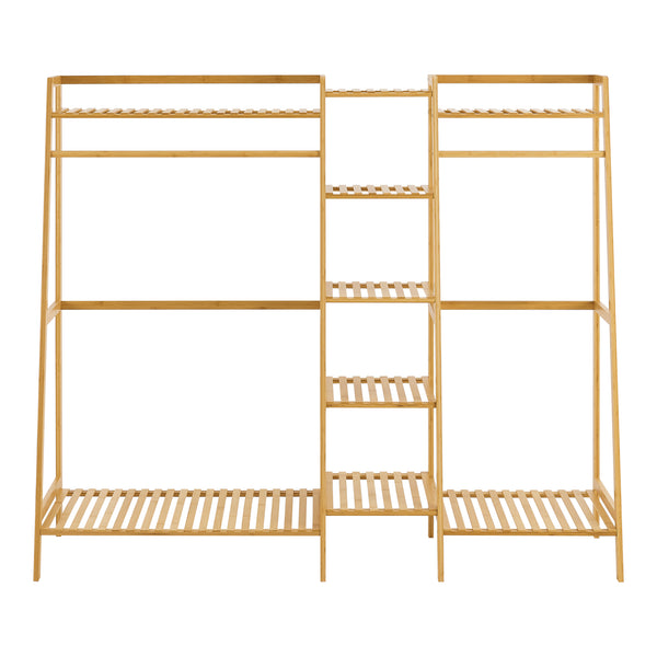 Klädställning Sogndal 139x158x40 cm bambu [en.casa]