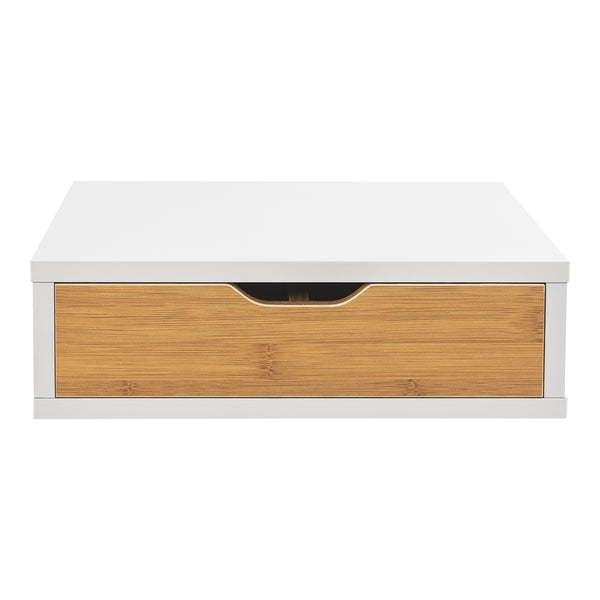 Lådbox Vieremä 9x30x31cm vit/bambu-look [en.casa]