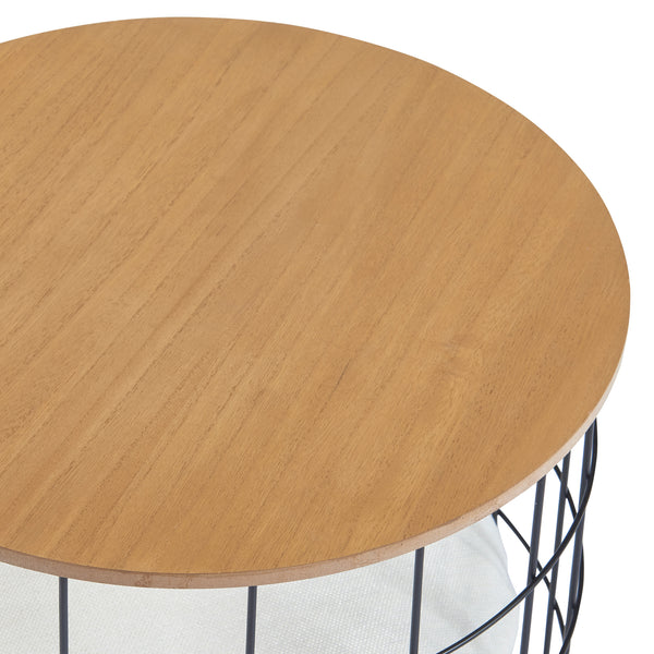 Bordsset i rotting Haapajärvi i set om 2 med kattgrotta [en.casa]