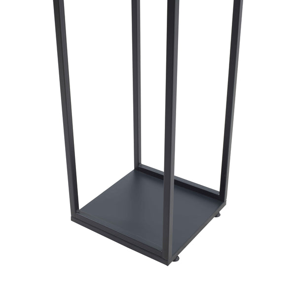 Vedträshylla Tornved Stål 35x35x120 cm Svart [en.casa]