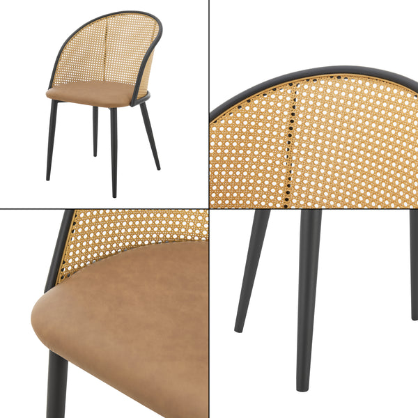Stol Gagnef set om 2 rotting metall 82x56x55 cm [en.casa]