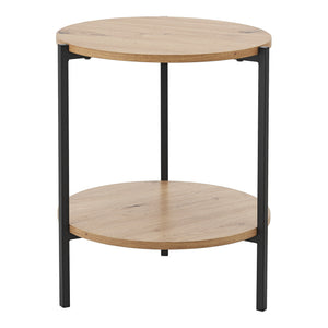 Sidobord Kuopio 50xØ40cm svart/trälook [en.casa]