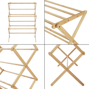 Hopfällbar klädhäst Grinau bambu [en.casa]