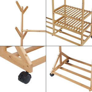 Rullbar klädhängare Ikaalinen bambu [en.casa]