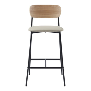 Barstol Jyväskylä set om 2 beige 89x40x45 cm [en.casa]