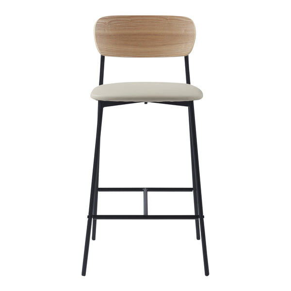 Barstol Jyväskylä set om 2 beige 89x40x45 cm [en.casa]