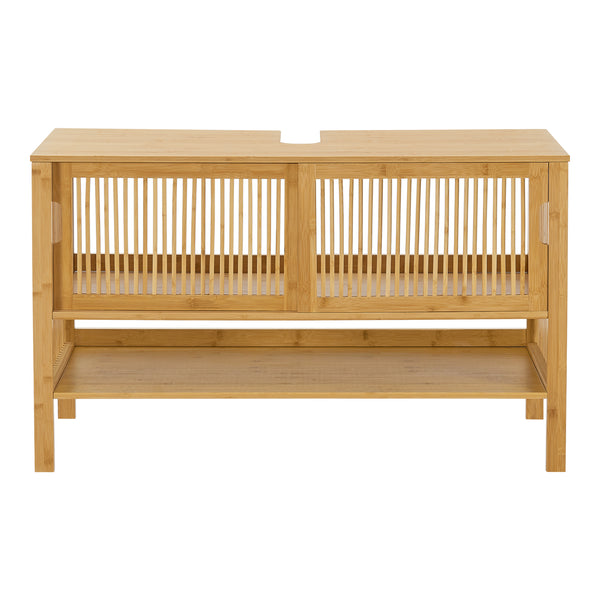Tvättställsskåp Hvaler 60x100x45cm bambu [en.casa]