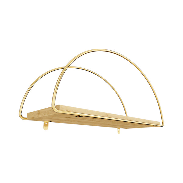 Vägghylla Mynämäki 39x16x17 cm Guld färg [en.casa]