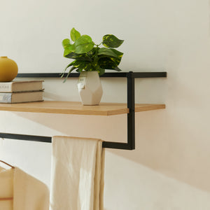 Väggklädhängare Evje 80x30x20cm träfärger/svart [en.casa]