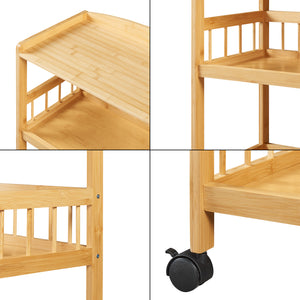Serveringsvagn Huddinge 80x53x30 cm Bambus [en.casa]