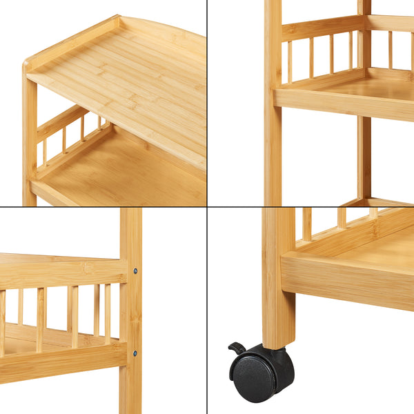 Serveringsvagn Huddinge 80x53x30 cm Bambus [en.casa]