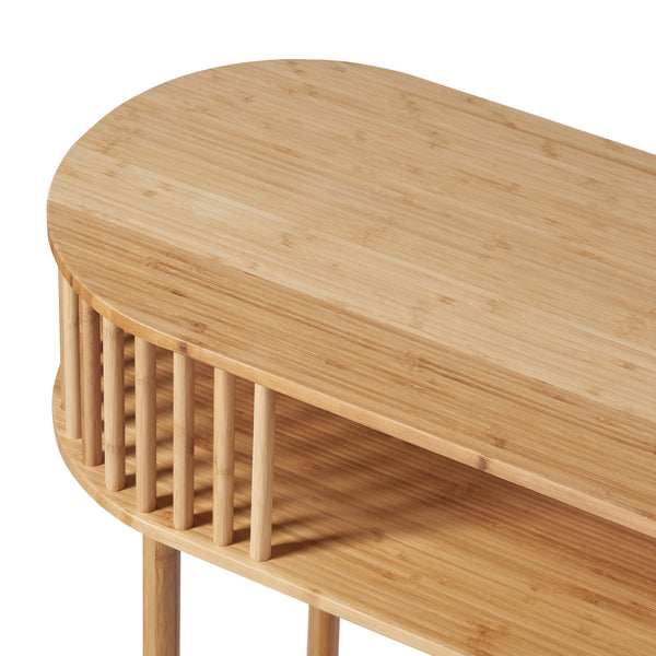 Avlastningsbord Pomarkku 120x39x85 cm bambu [en.casa]