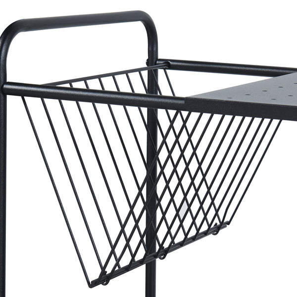 Serveringsvagn Austrheim 73x50x33cm svart [en.casa]
