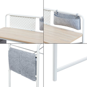 Skrivbord Dyrøy 98x98x46cm vit/ek [en.casa]
