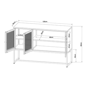 Sideboard Sund med 3 dörrar Stålgrå [en.casa]