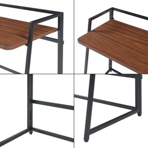 Fällbart skrivbord Ringerike 104,5x53x85,5cm svart/valnöt [en.casa]