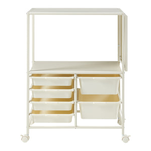 Vagn Sørfold med lådor 100x37x85cm Vit [en.casa]