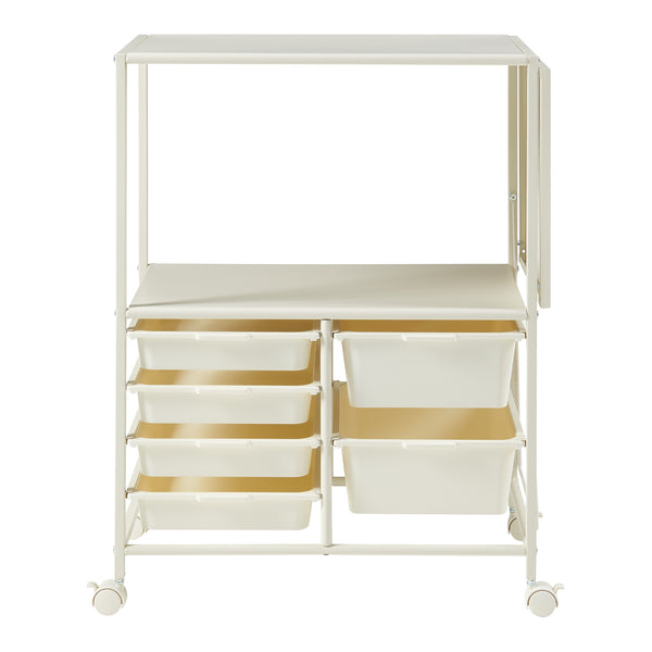 Vagn Sørfold med lådor 100x37x85cm Vit [en.casa]
