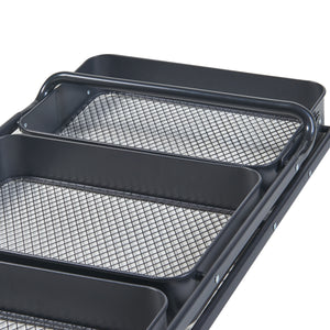 Vagn Vörå med 3 nivåer 88x45x30cm svart [en.casa]