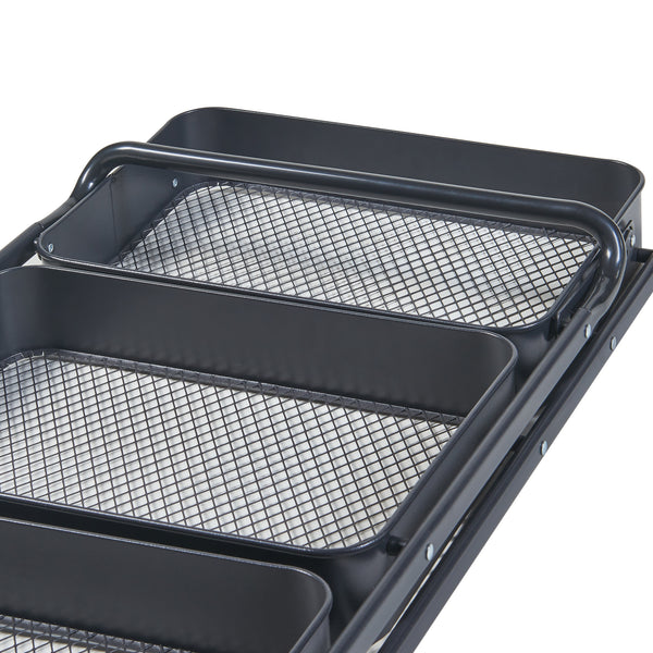 Vagn Vörå med 3 nivåer 88x45x30cm svart [en.casa]