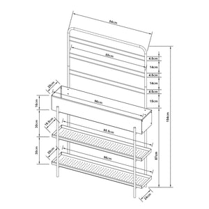 Utomhus växtställ Aalsmeer metall 154x96x24 cm svart [casa.pro]