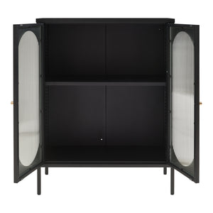 Sideboard Karlskrona 102x80x40 cm Svart, matt [en.casa]