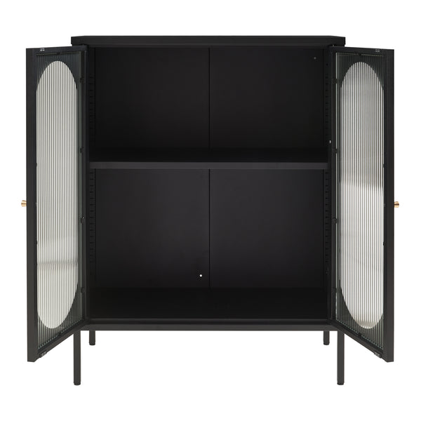 Sideboard Karlskrona 102x80x40 cm Svart, matt [en.casa]