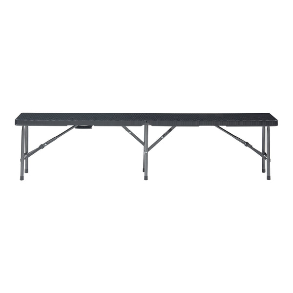 Hopfällbar bänk Mark 180x25x43 cm rottingkänsla [en.casa] 